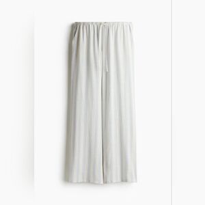 H&M Viscose And Linen blend Striped Blue and White Pants
